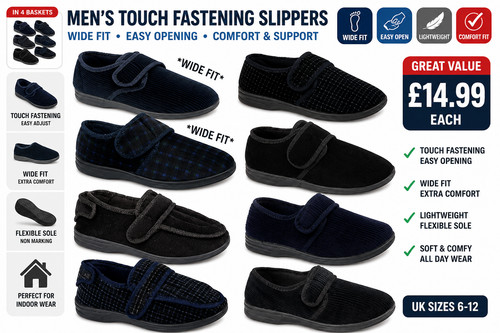 Mens adjustable slippers wide - adjustable,