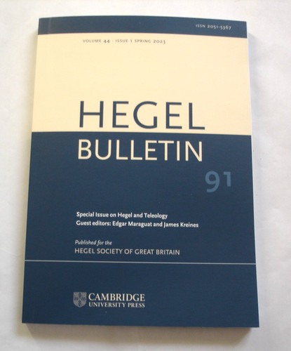 Hegel bulletin vol - hegel,