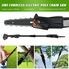 2 in 1 Pole Chainsaw 21V Lithium Hedge Trimmer Battery Electric Cordless Saw