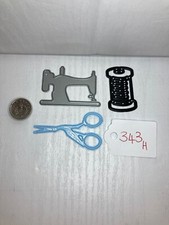  Papercraft /Scrap book - Sewing dies - Machine, Scissors, Reel x 3- Paper Craft