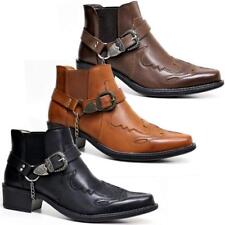 Mens Ankle Cowboy Biker Boots