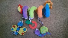 PLAY TO LEARN BABY SPIRAL ACTIVITY TOY CRINKLE DRAGONFLY MUSICAL SNAIL TEETHING