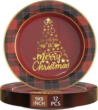 Christmas Paper Plates 24 PACK Xmas Charger Plates Dinner Placemats