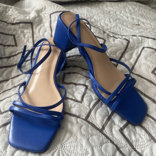 Blue strappy low - blue, size