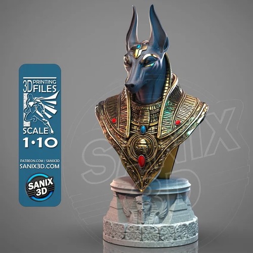 Anubis printed bust 102mm - anubis,