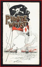 805 Vintage Pirate Flag Single Pirate Whist Score Card unused