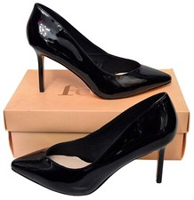 FAITH Coral Ladies Black Patent Upper 9 cm Heel Shoes UK 7 MRRP £39 Ex Display