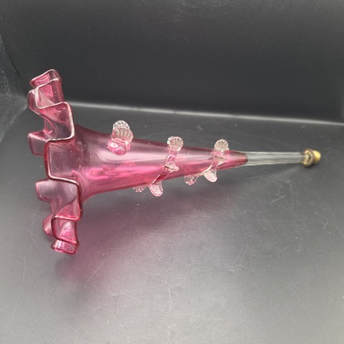 Cranberry and clear glass - and,