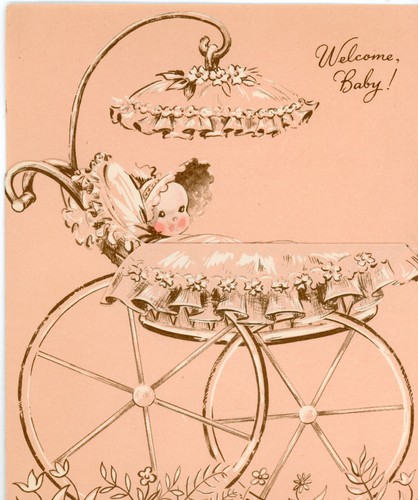 Vintage baby card 1950s - baby,