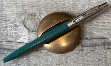 Rare Vintage c1955 USA Parker Jotter Ballpoint Pen Ribbed Grey Green #BP157