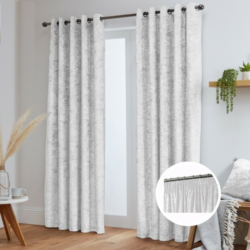 Crushed velvet curtains - crushed,