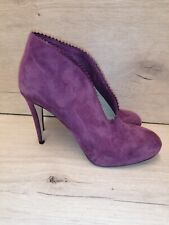 Hobbs Boots Shoes EU 38 UK 5 Suede Burgundy/ Purple/mulberry High Heels