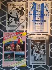 NORWICH 4 AWAY FRIENDLY PROGRAMME BUNDLE  1982 - 1996 (1 SIGNED)