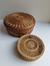 Two Vintage Hand Made Rattan