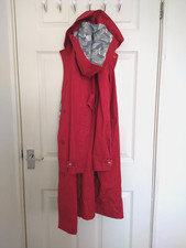 Seasalt Women's Red Hooded Knee-Length Cotton Coat Size 14