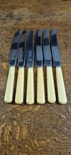 Vintage Set of 6 Kendal & Dent Faux Bone Dinner Knives.