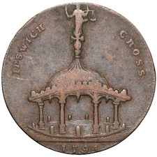 1794 Great Britain Suffolk Ipswich Half Penny Conder Token – DH#35 – Copper
