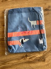 JOULES Drawstring Bag PE Gym Swimming School Blue Sausage Dog NEW FREEPOST
