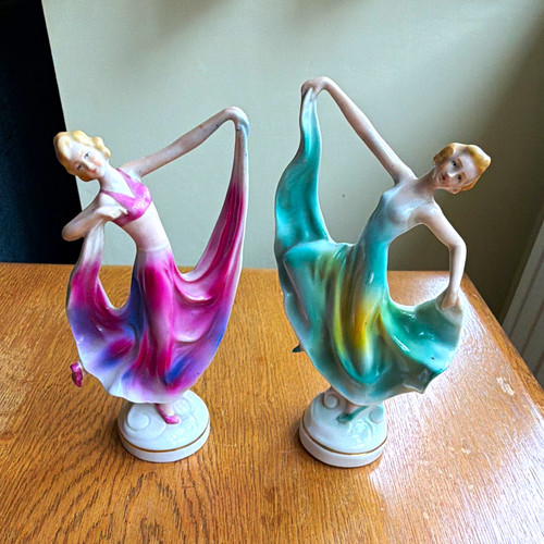 Art deco ceramic ballerina - ceramic,