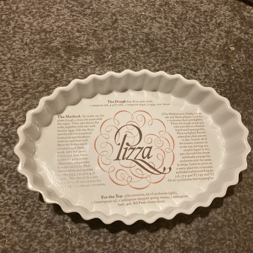 Recipe pizza pie - dish, vintage