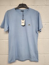 Denham Dusk Blue Applique Logo Short Sleeve Cotton T-Shirt Size Medium BNWT. PWB