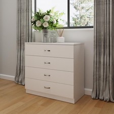 Matt White 4 Drawer Chest Of