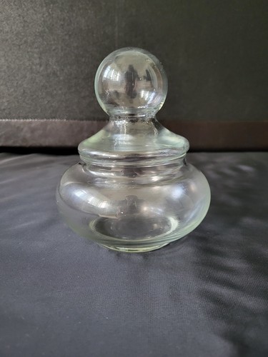 Vintage clear glass - glass, lidded