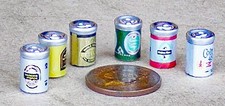 Dolls House 6 Mixed Beer Cans 1:12 Scale Miniature Bar Drink Accessory tumdee