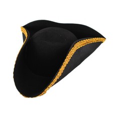 Black & Gold Tricorne Hat
