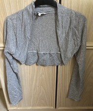 New Look Sparkly Silver Bolero Shrug Cardigan Size 12