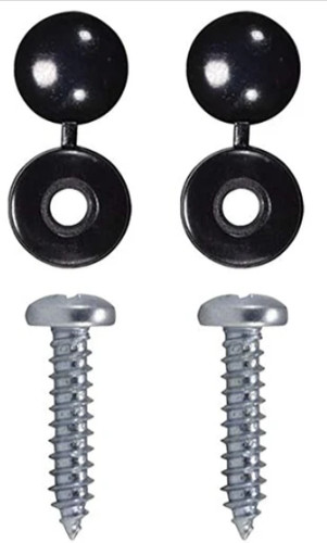Number plate screws black - 4x,