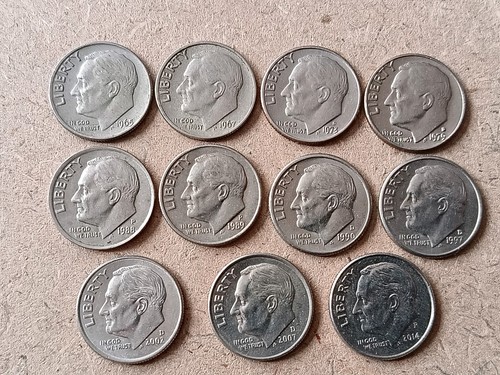 11x usa roosevelt dimes mixed - 11x,