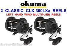 2 NEW OKUMA CLASSIC CLX 300LXa MULTIPLIER REELS SEA FISHING UPTIDE BOAT TROLLING