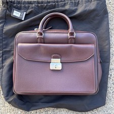 NWT Mens Dunhill Albany Slim Single Document Briefcase $1495 burgundy leather