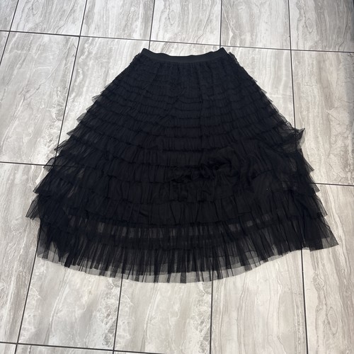 Women black tulle - black, tiered