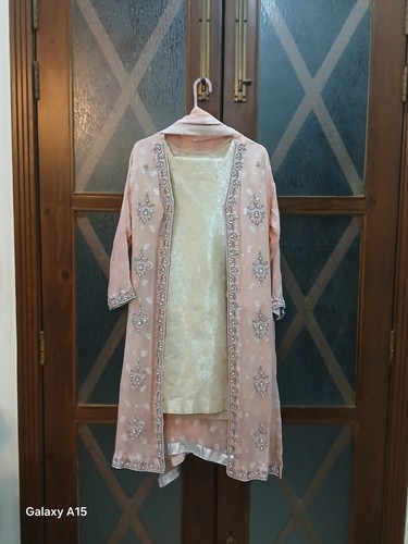 Pakistani peach chiffon - pakistani,