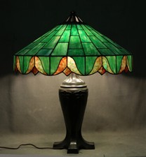 Antique Table Lamp Leaded