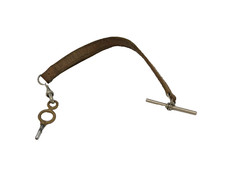 Victorian Silver Plated & Leather Form Watch Chain Antique c1900