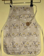 100% Yellow Cotton Apron Toddler  New  Cooking/Painting Dogs & Flowers