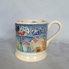 Emma Bridgewater Kitchen Dresser 1/2 Pint Mug. Blue. 9.5cm tall.
