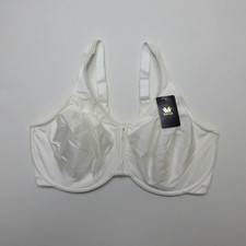 Wacoal Women's Full Coverage Bra 40G White Zip Front Underwire Adjustable Straps