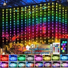 Smart Curtain Lights Outdoor Pergola Christmas Garland RGB Fairy String Lights