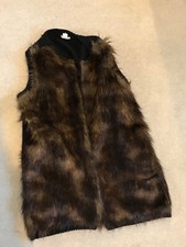 Ladies Womens Girls H&M Faux Fur Gilet Body Warmer Cardigan Size Large NEW