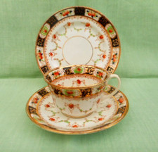 Vintage / antique Melba China bone china tea cup, saucer & side plate trio