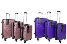 20" 24" 28" Hard Shell 4Wheel Spinner Suitcase Luggage in 2Colour Diamond Design