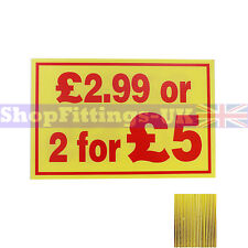 £2.99 or 2 for £5 Market Trader Correx Price Card Sign Board for Retail display