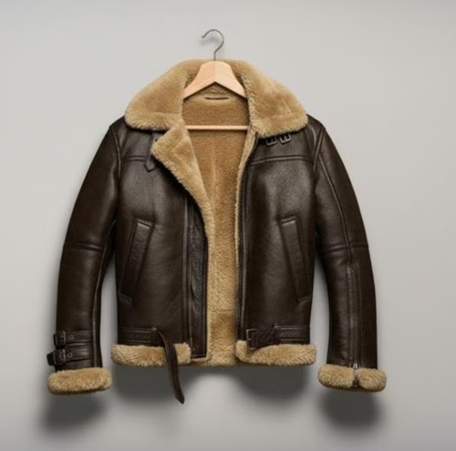 Men real leather bomber - real, b3