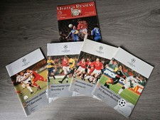 manchester united treble season 1998/99 euro home programmes,bayern,juve,brondby