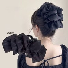 Large Bowknot Hair Claw Chiffon Bow Ponytail Headwear  Hair Accessories