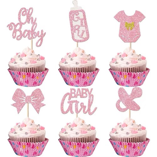 Baby girl cupcake toppers - baby,